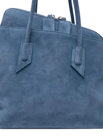Attico La Passeggiata Leather Shoulder Bag In Blue