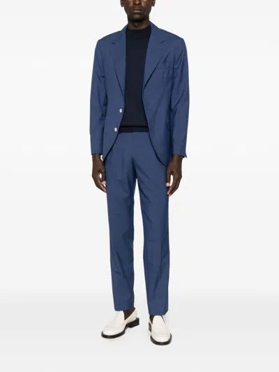 Brunello Cucinelli Wool Single-breasted Suit In Blue