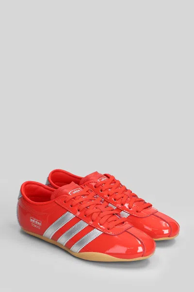 Adidas Originals Tokyo Sneakers In Red Patent Leather In Orange