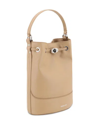 Zanellato Monda Daily Small Leather Bucket Bag In Neutral