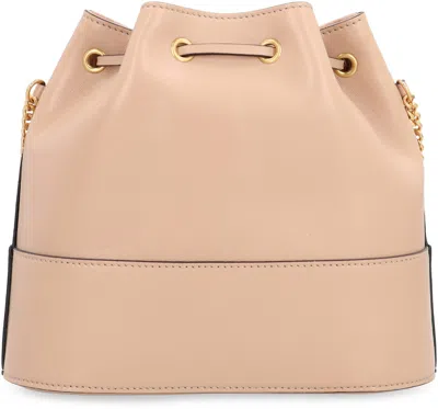 Valentino Garavani Mini Bucket Bag In Nappa With Vlogo Signature Chain Woman Rose Cannelle Uni In Brown