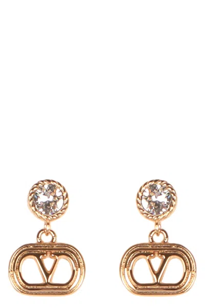 Valentino V-logo Signature Earrings In Gold