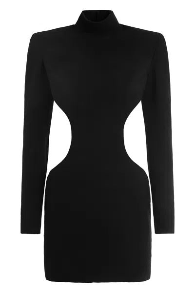 Monot Structured Mini Dress Open Back In Black