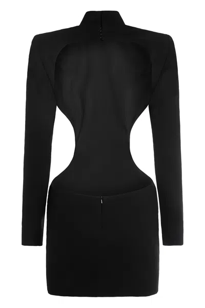 Monot Structured Mini Dress Open Back In Black