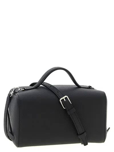 Valextra V-line Crossbody Bag In Black
