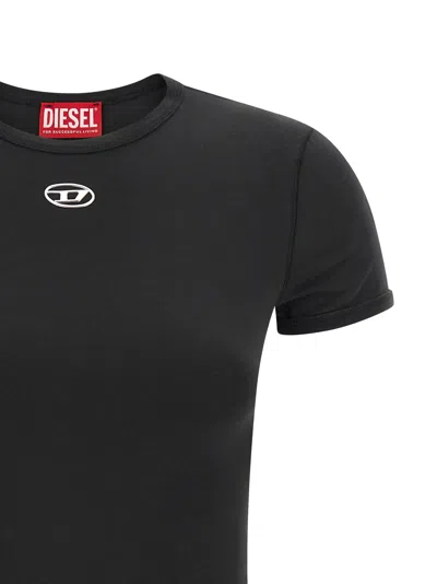 Diesel Uncutieslong-od T-shirt In Black