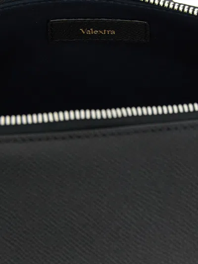 Valextra V-line Crossbody Bag In Black