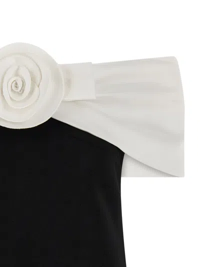 Self-portrait 'black Crêpe Flower Mini' Dress In Black