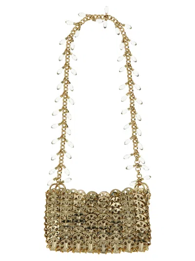 Rabanne 1969 Nano Crystal Shoulder Bag In Gold