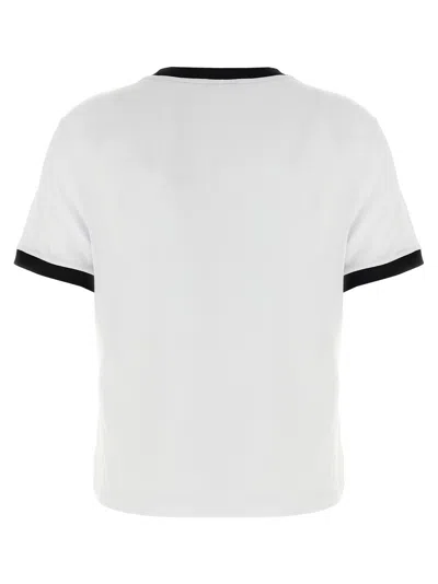 Versace Crew Neck Nylon And Silk Top In White