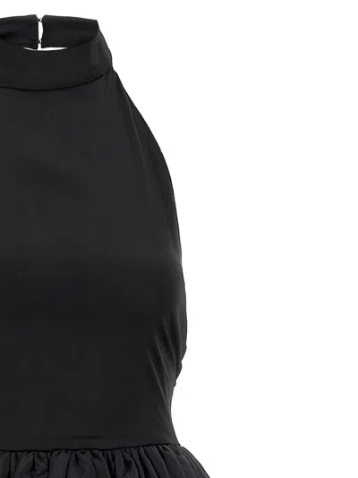 Rotate Birger Christensen Satin Taffeta Maxi Dress In Black