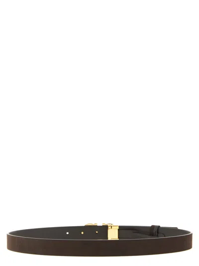 Ferragamo Adjustable Gancini Reversible Belt In Brown