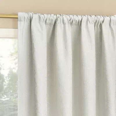 Sun Zero Bronte Floral Rod Pocket Light-filtering Single Curtain Panel In Sand