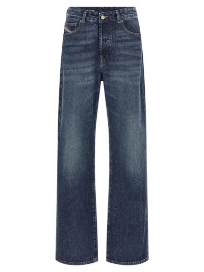 Diesel Sent Denim Trousers Contrast Stitching In Blue