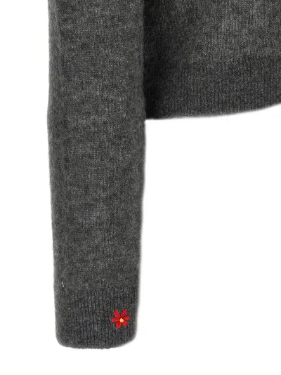 Tory Burch Embroidery Cardigan In Gray