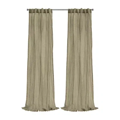 Habitat Paloma Back Tab Sheer Single Curtain Panel In Brown