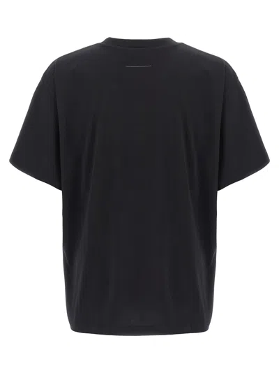 Mm6 Maison Margiela Numeric Signature Logo Crew Neck T Shirt In Black