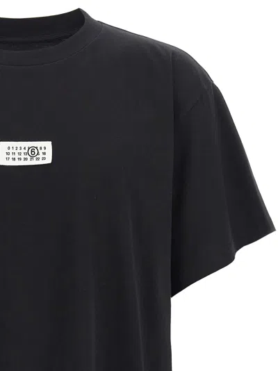 Mm6 Maison Margiela Numeric Signature Logo Crew Neck T Shirt In Black
