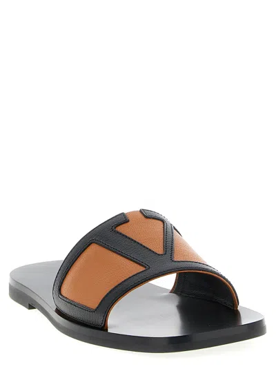 Valentino Viva Superstar Flat Sole Open Toe Slides In Multi