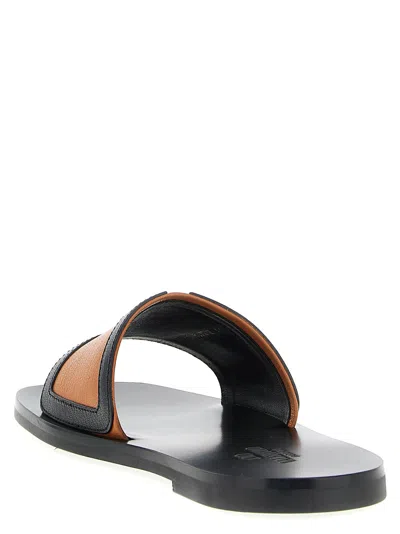 Valentino Viva Superstar Flat Sole Open Toe Slides In Multi