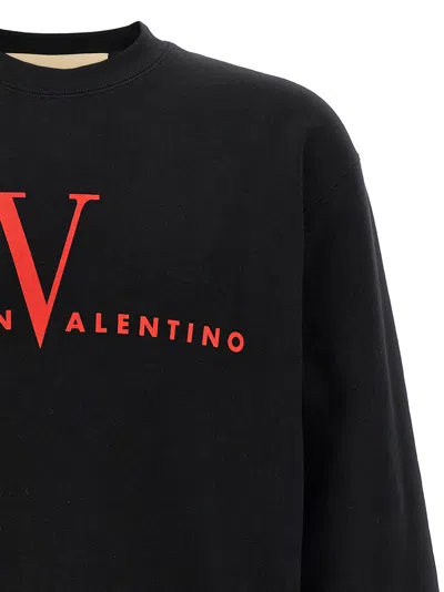 Valentino Crew Neck Sweatshirt Made In Italy In Black