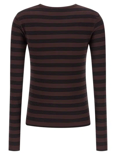Ganni Striped Sweater T-shirt Multicolor In Multi