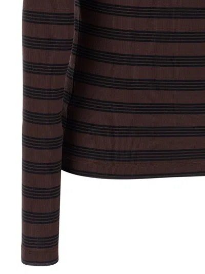 Ganni Striped Sweater T-shirt Multicolor In Multi