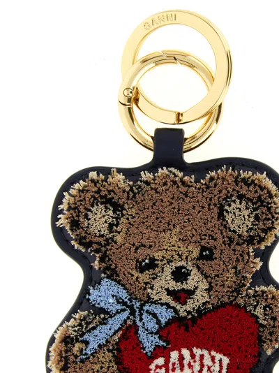 Ganni Women Teddy Bear Keyring In Brown