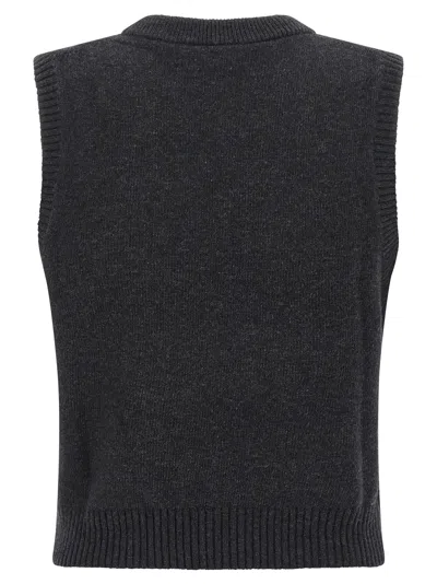 Ganni Cherry Vest In Black