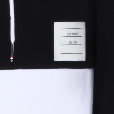 Thom Browne Navy Cotton Sweatshirt In Black