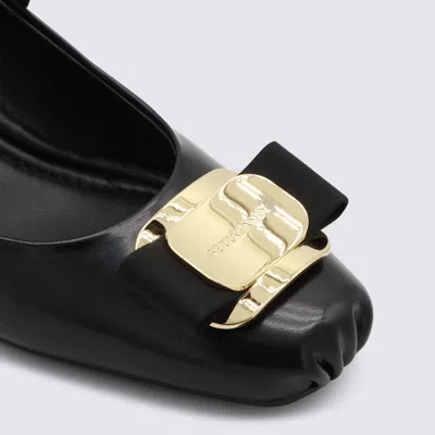 Ferragamo Lace Up High Heel Round Toe Bow In Black