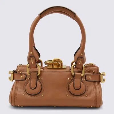 Chloé Brown Leather Paddington Top Handle Bag In Brown