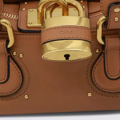 Chloé Brown Leather Paddington Top Handle Bag In Brown