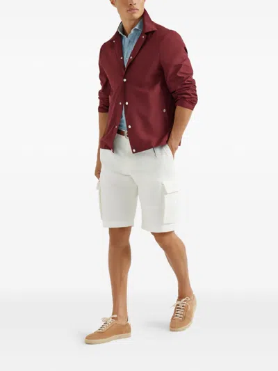 Brunello Cucinelli Leather Sneakers In Neutral