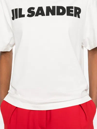 Jil Sander Women Ivory Cotton Oversize T-shirt In White