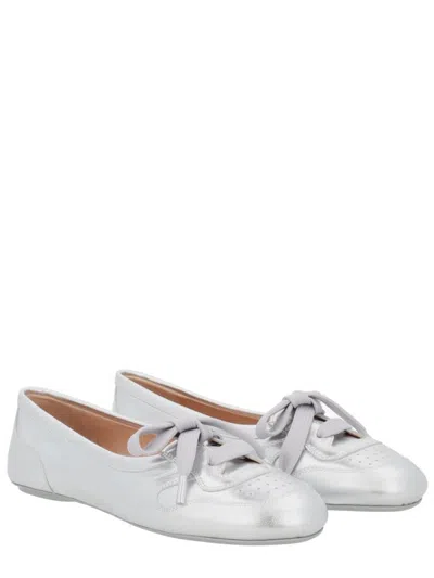 Gianvito Rossi Ballerina Vault In Silver