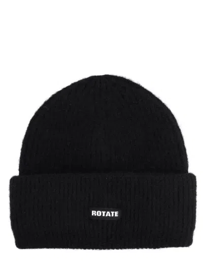 Rotate Birger Christensen Logo-patch Beanie Hat In Black
