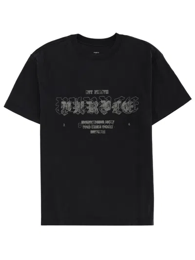 Purple Brand Graphic Print Short Sleeve T-shirt In Black