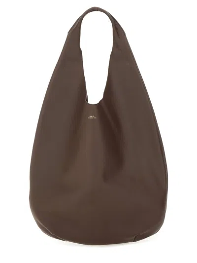 Apc A.p.c. Le Neige Shopper Bag - Leather - Brown In Brown