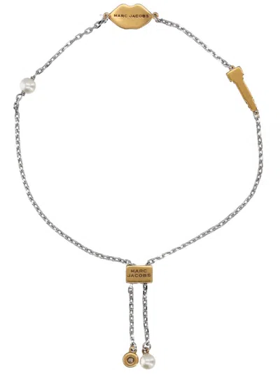 Marc Jacobs Lips Slider Bracelet In Metallic