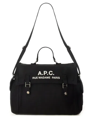 Apc A.p.c. Men Shoulder Bag With Logo In Black