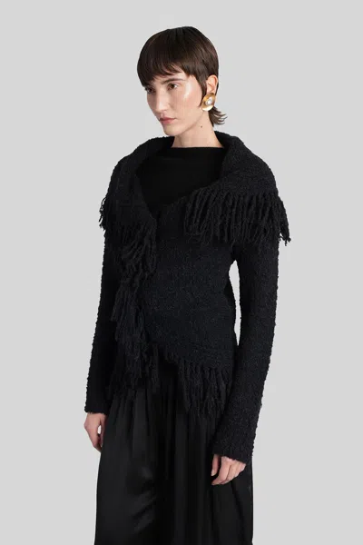 Cult Gaia Michelle Cardigan In Black Wool In Black