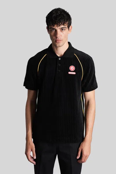 Casablanca Polo In Black Wool And Polyester In Black