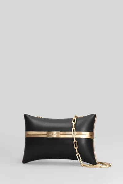 Cult Gaia Olea Shoulder Bag In Black Leather In Black