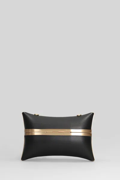 Cult Gaia Olea Shoulder Bag In Black Leather In Black