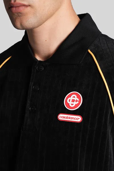 Casablanca Polo In Black Wool And Polyester In Black