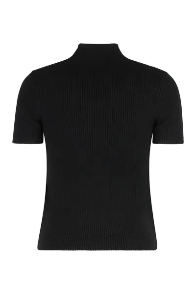 Diesel M-olive Cut-out Oval Hardware T-shirt In Black