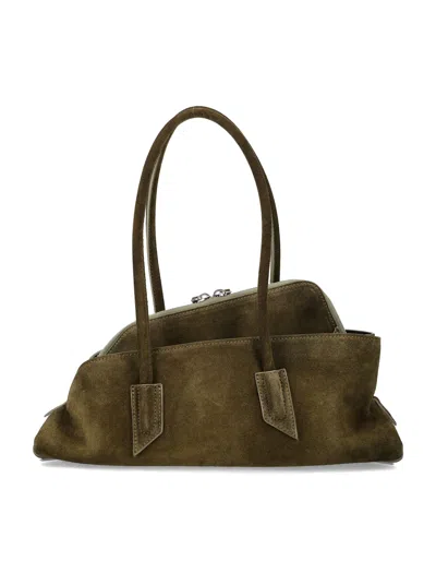 Attico Suede Leather Asymmetric La Passeggiata Tote Bag In Brown