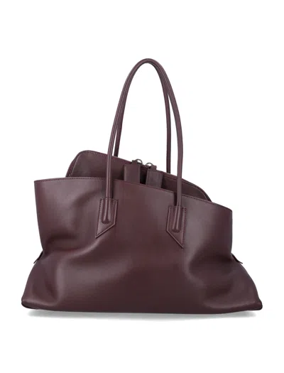 Attico The  La Passeggiata Medium Leather Tote In Burgundy