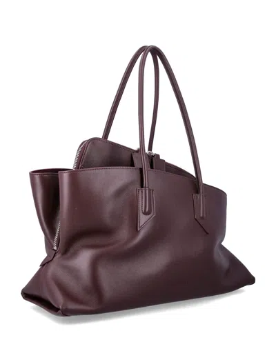 Attico The  La Passeggiata Medium Leather Tote In Burgundy